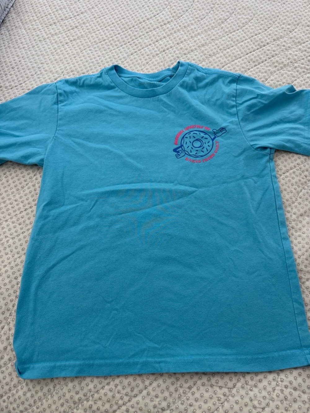 Baseball lifestyle Teal Graphic Tee with Donut Chest Print